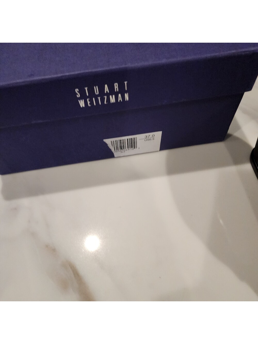 New Stuart Weitzman Black Leather Wedge Ankle Boots with Elastic Detail 6.5 W - Picture 3 of 6